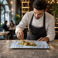 Oblong Plates x 330 110mm Vitrified Ceramic for Restaurants (Pack of 6)