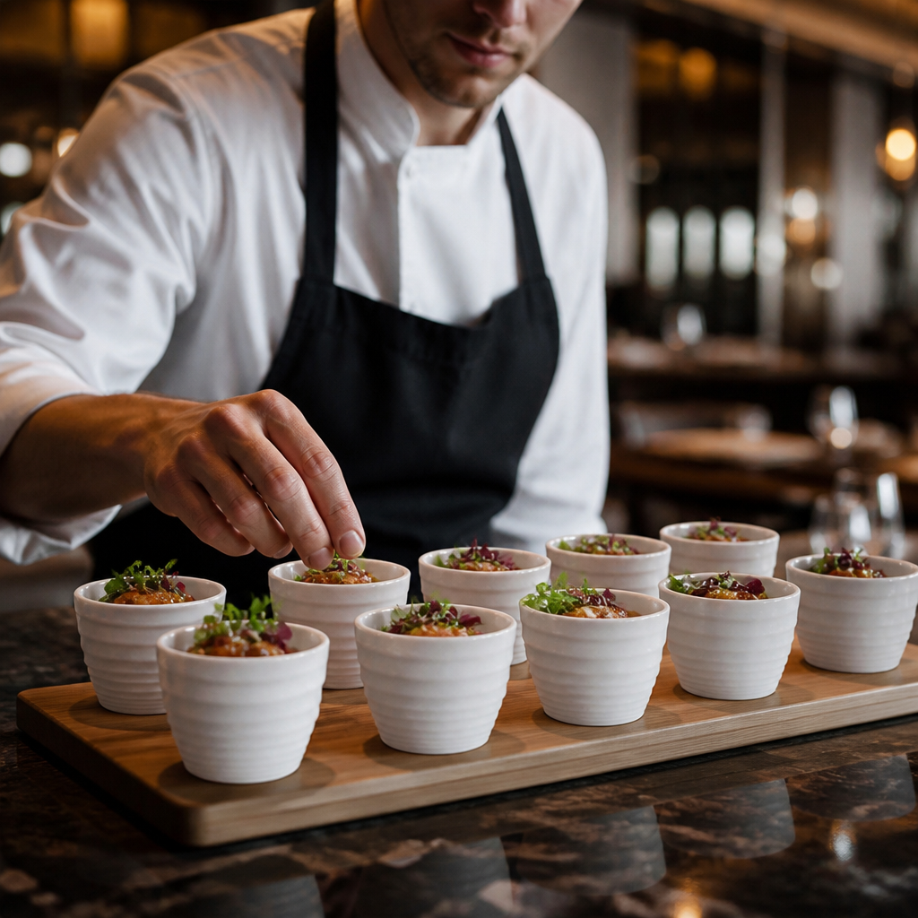 Ripple Dip Pots 114ml Porcelain for Event Dining (Pack of 12)