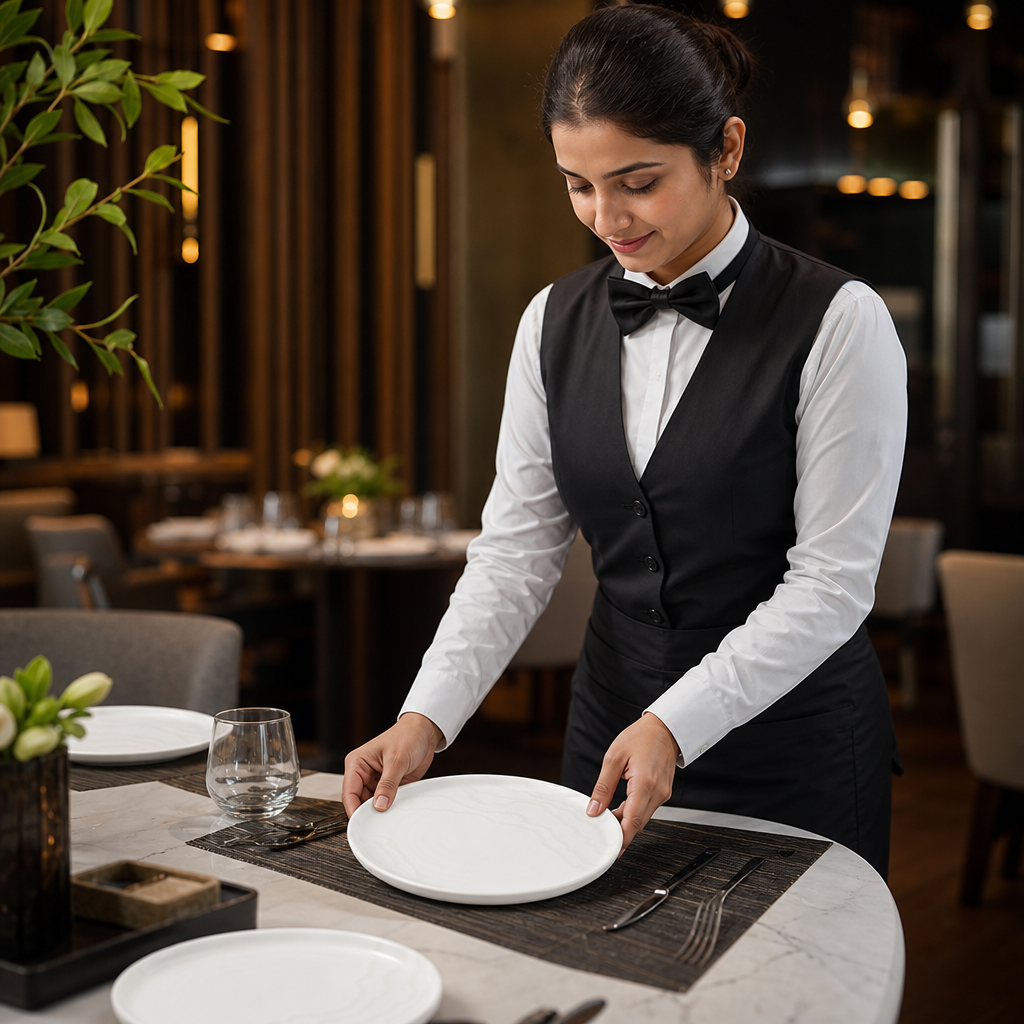 Walled Plates 210mm Vitrified Ceramic for Modern Hospitality (Pack of 6)