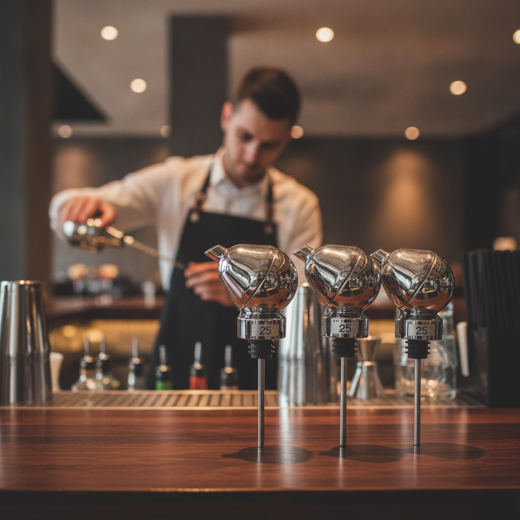 Chrome Measured Pourer 50ml for Stylish Beverage Service