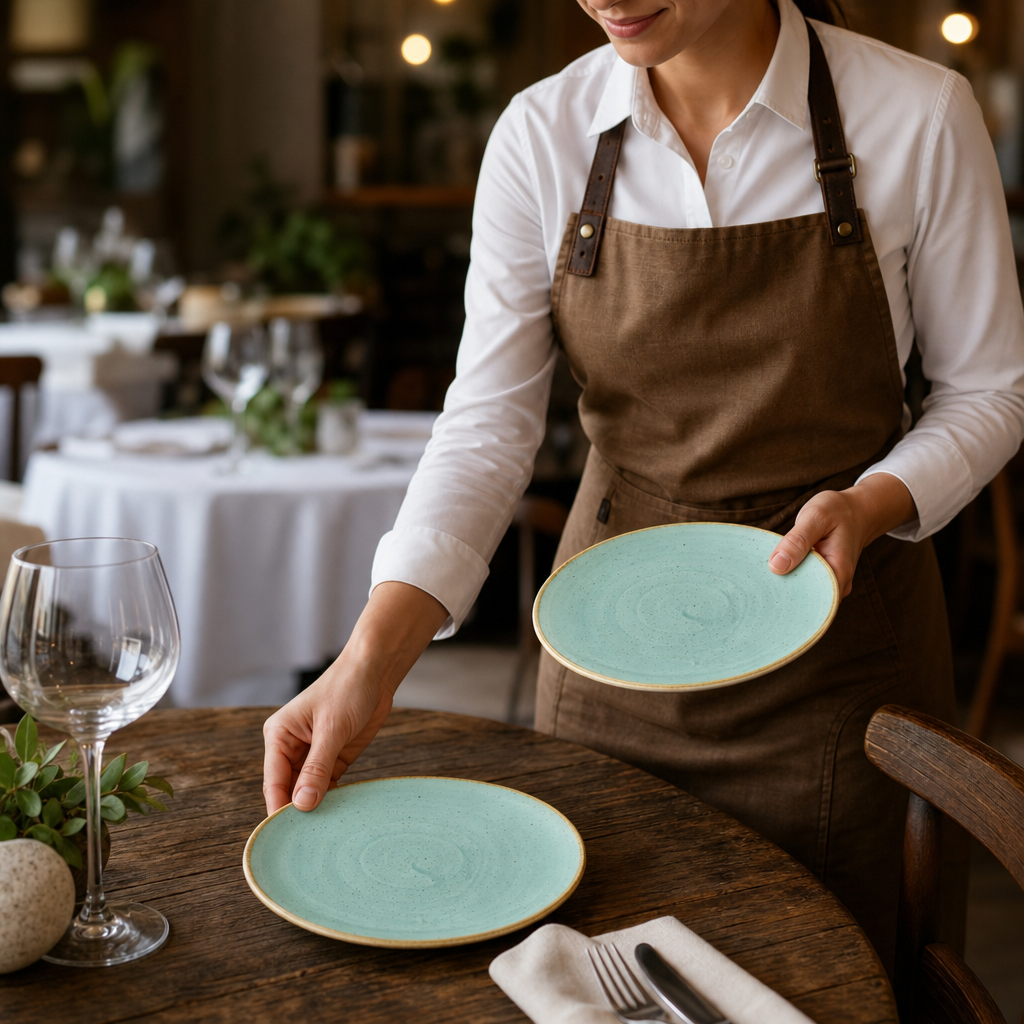 Coupe Plates 165mm Vitrified Ceramic for Rustic Table Settings (Pack of 12)
