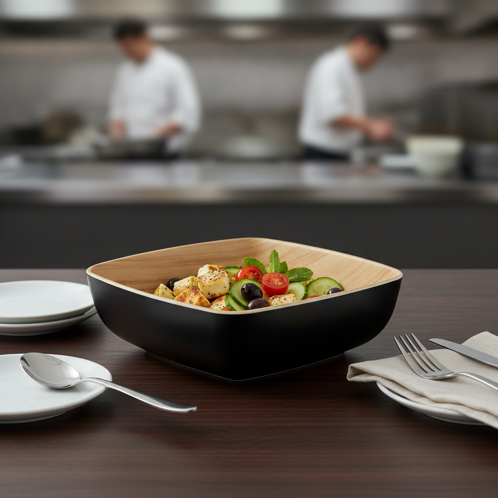 Melamine Black Bowl 165mm for Sharing Platters