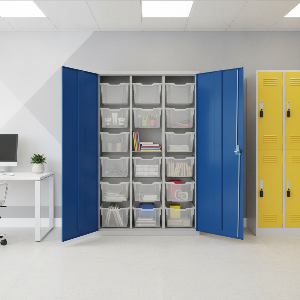 Powder Coated Steel High-Capacity Storage Cupboard for Offices & Schools