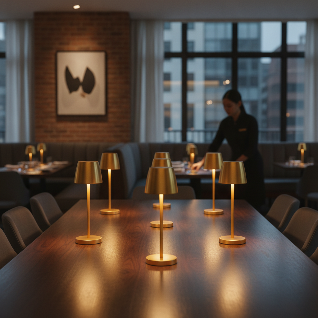 Iron Mini Montserrat LED Cordless Table Lamps 85mm for Small Venues (Pack of 6)