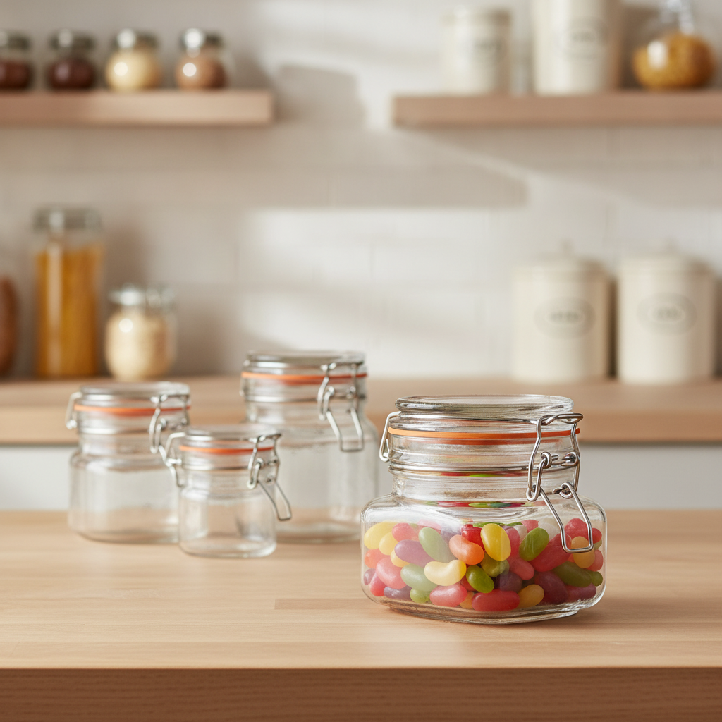 Glass Square Jar 500ml for Pantry Storage