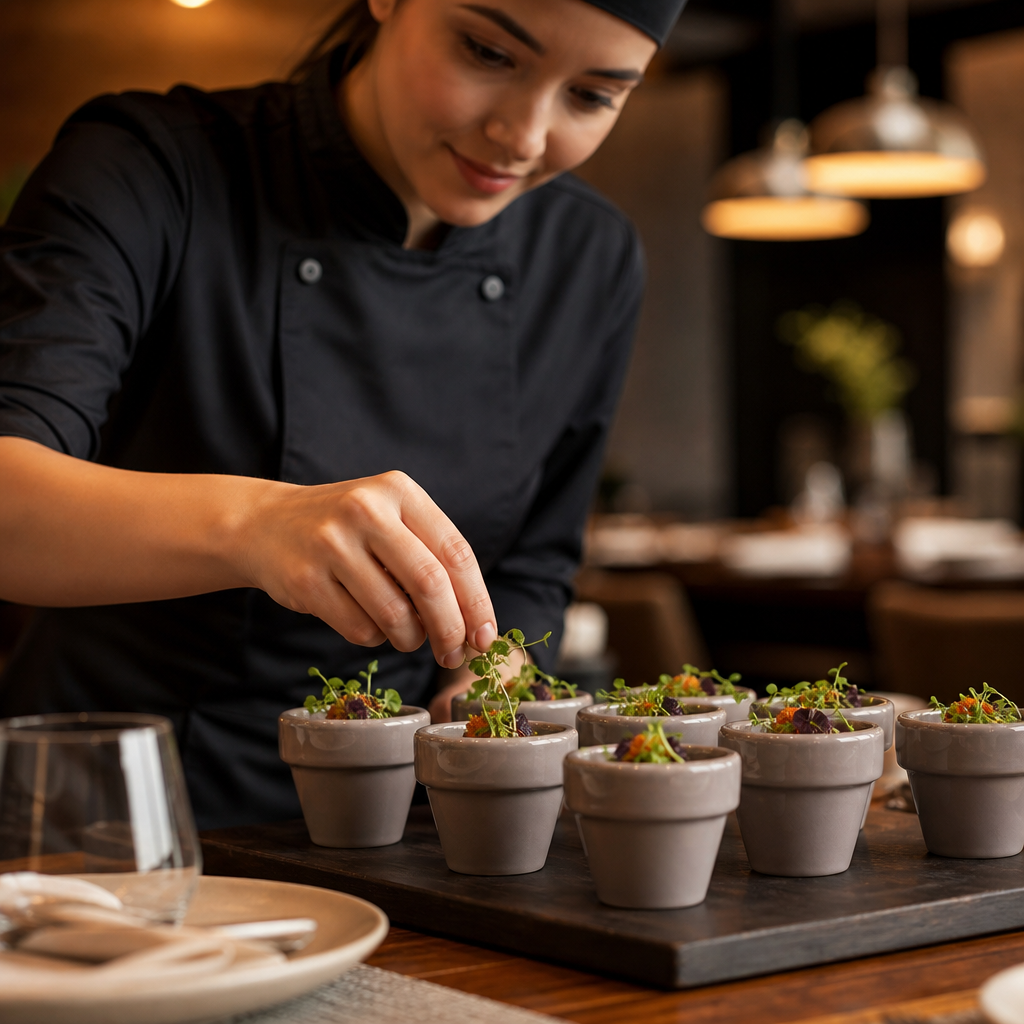 Plant Pots 114ml Vitrified Ceramic for Creative Serving (Pack of 12)
