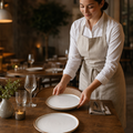 Walled Plates 210mm Natural Porcelain for Modern Dining (Pack of 6)