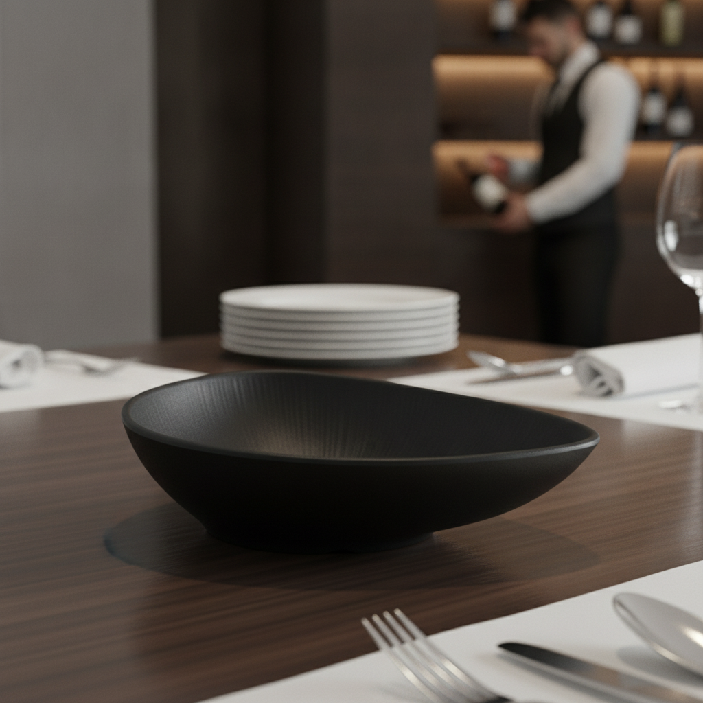 Melamine Black Bowl 230mm for Stylish Dining