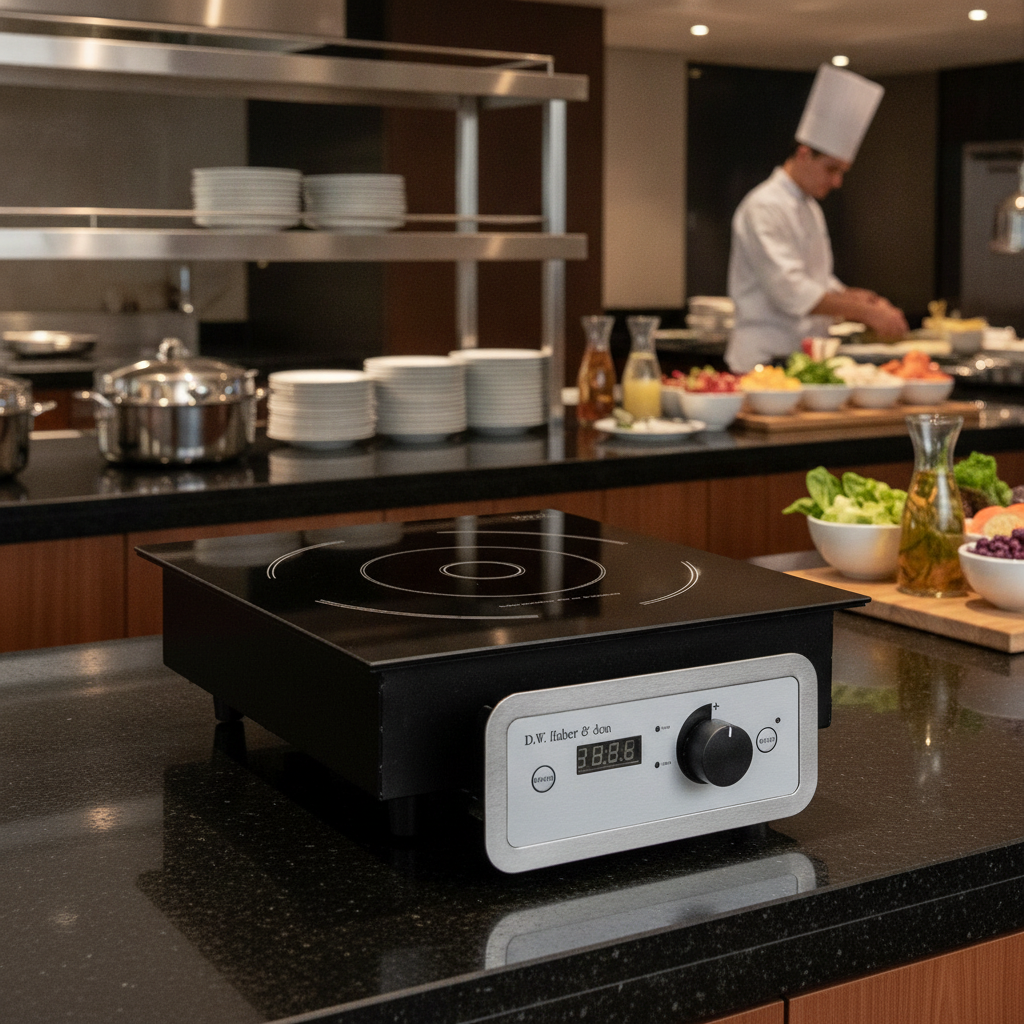 Metal Induction Range Cooker 343mm for Buffet Service