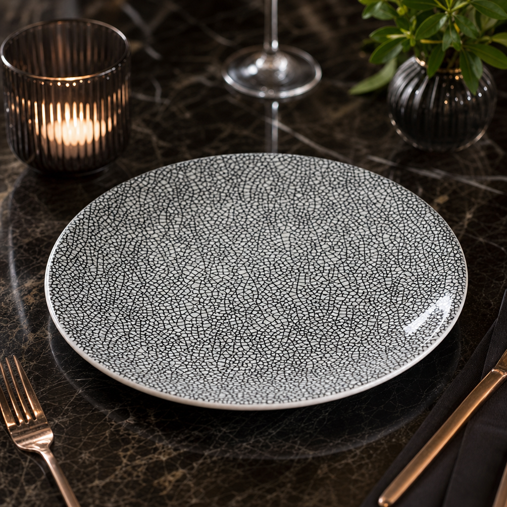 Coupe Plates 203mm Black Porcelain for Elegant Dining (Pack of 12)
