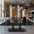 Metal & Plastic Double Cereal Dispenser 3.5L for Buffet Service