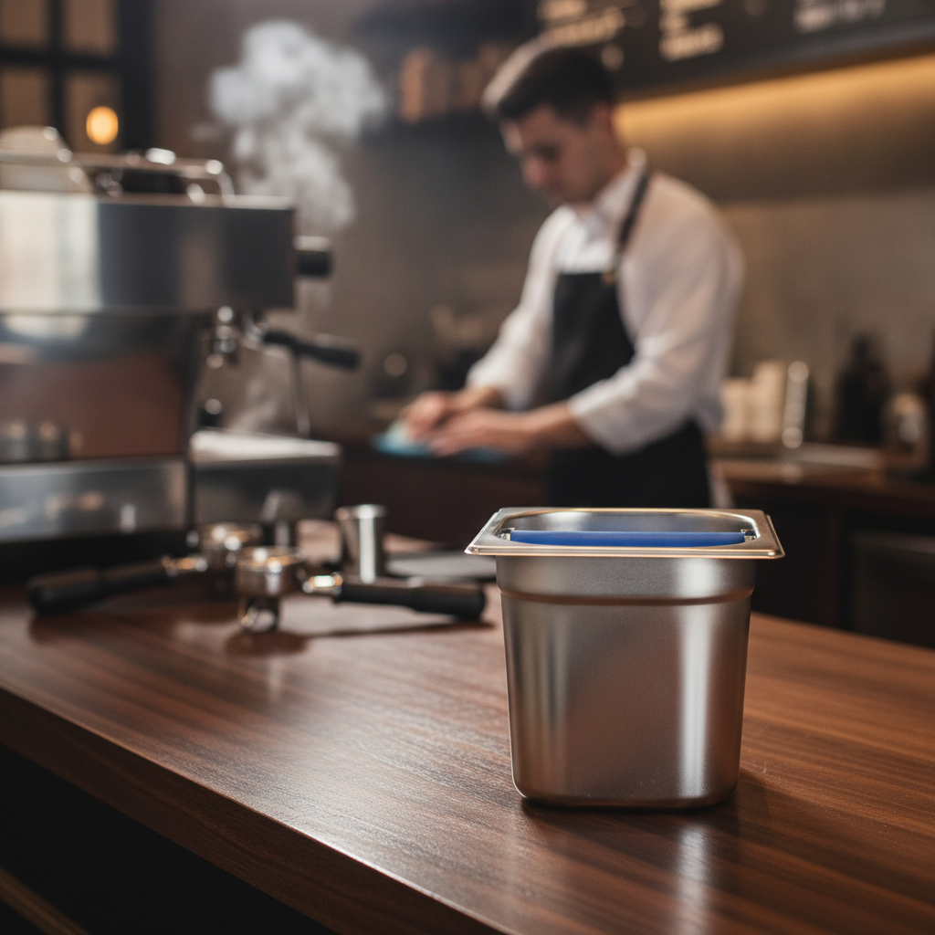 Stainless Steel Coffee Knocking Pot 1/6 GN for Cafés & Restaurants