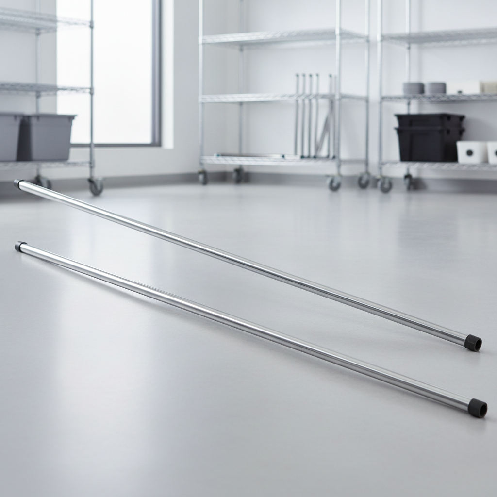 Chrome Upright Posts 1270mm for Custom Shelving (Pack of 2)