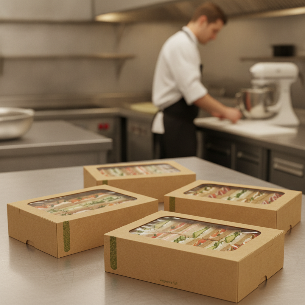 Paperboard Compostable Sandwich Platters for Catering Events (Pack of 50)