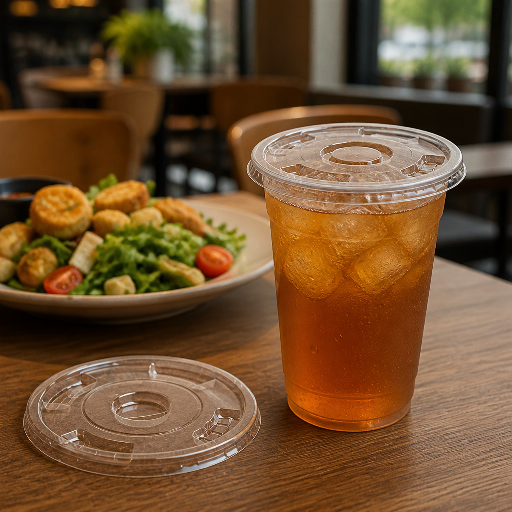 Compostable PLA Flat Lids 12oz for Serving Cold Drinks (Pack of 1000)