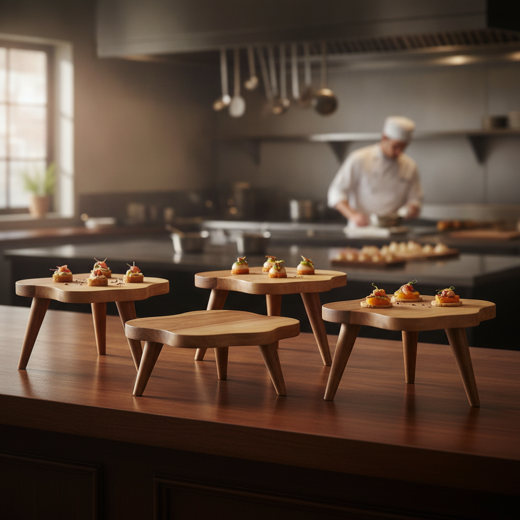 Wooden Organic Display Stands 275x145mm for Catering Events (Pack of 4)