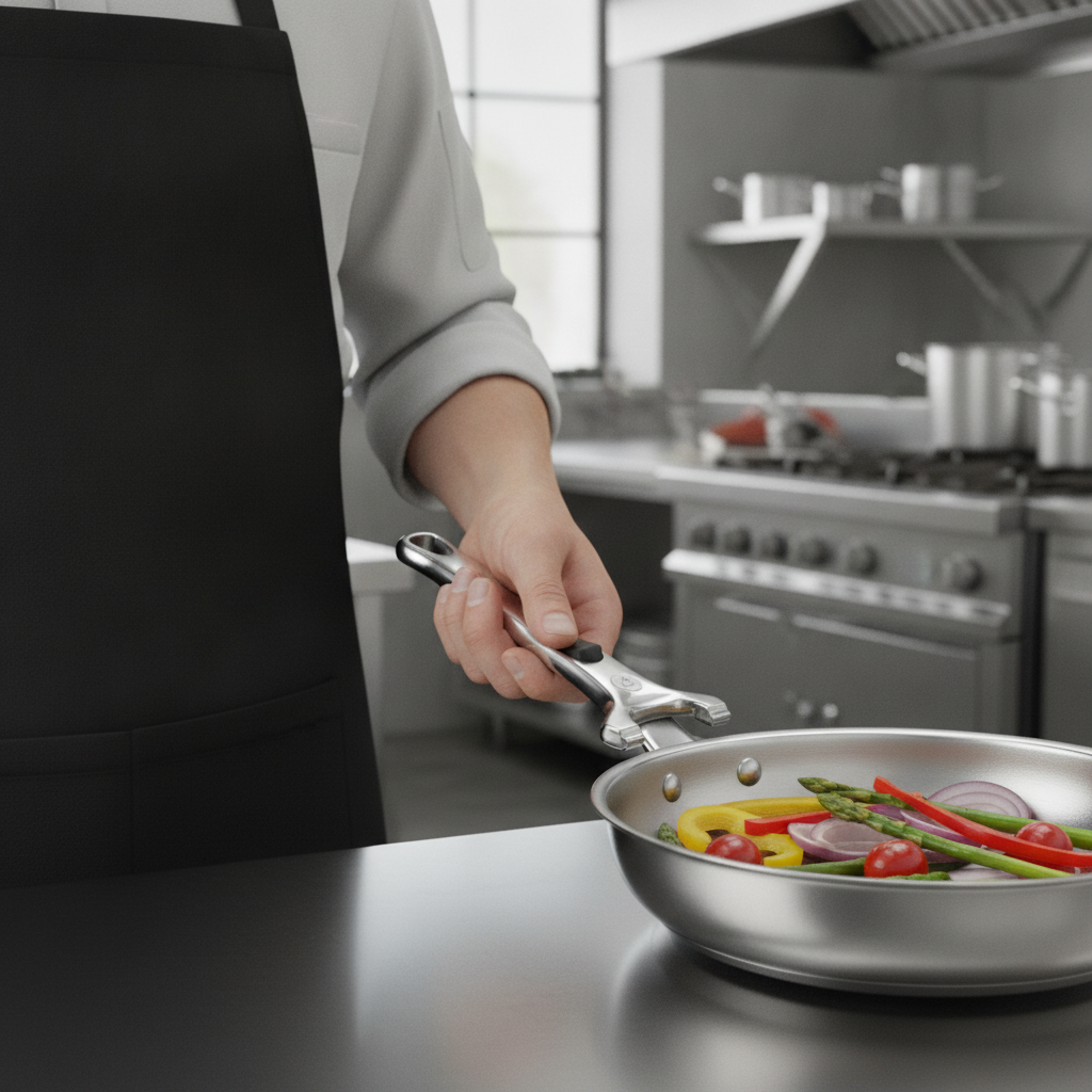 Stainless Steel Removable Pan Handle for Easy Handling