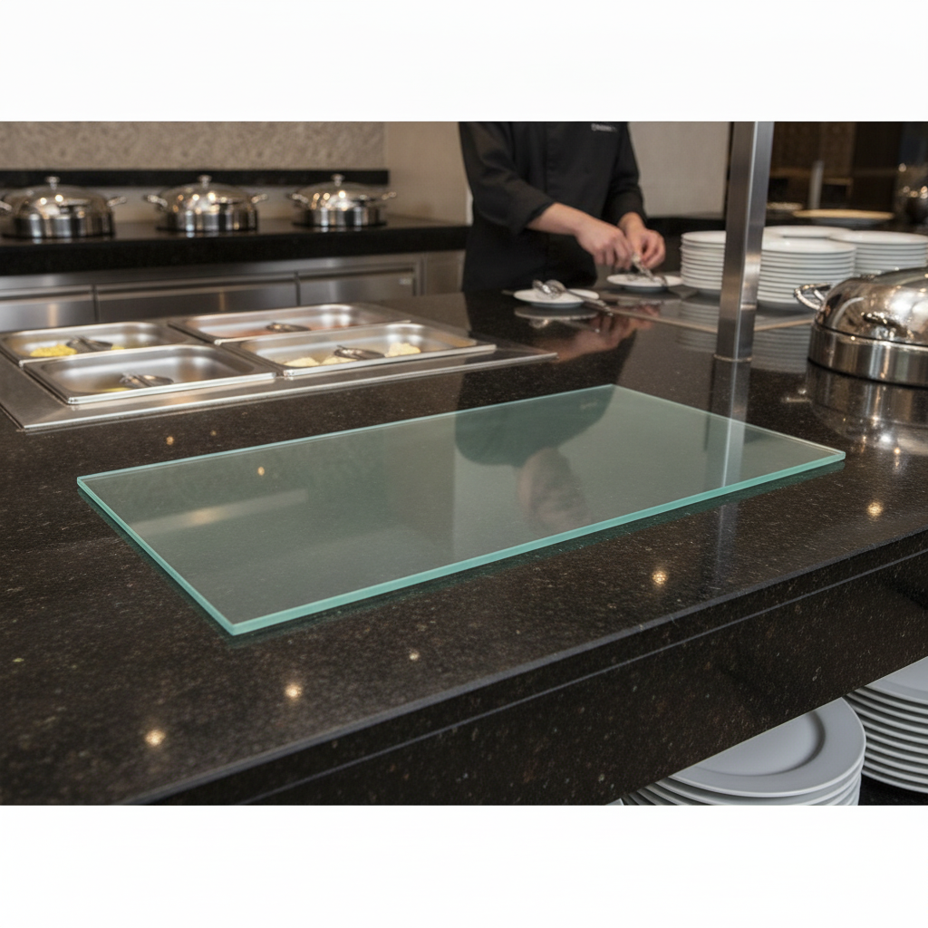 Glass Tile Insert 609x178mm for Buffet Presentations