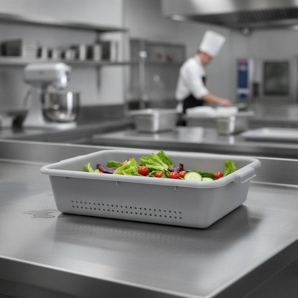 Polypropylene Perforated Storage Box 18L for Food Preparation