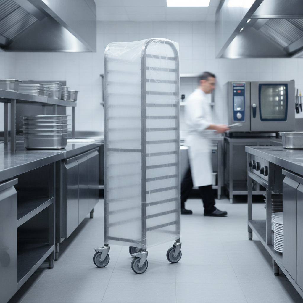 Clear Polyethylene Disposable Covers for GN 1/1 Racking Trolleys (Pack of 300)