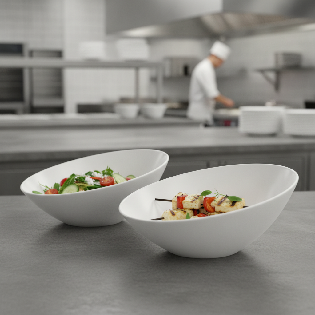 Melamine Tilted Buffet Bowls 3.5L for Catering & Hospitality (Pack of 2)