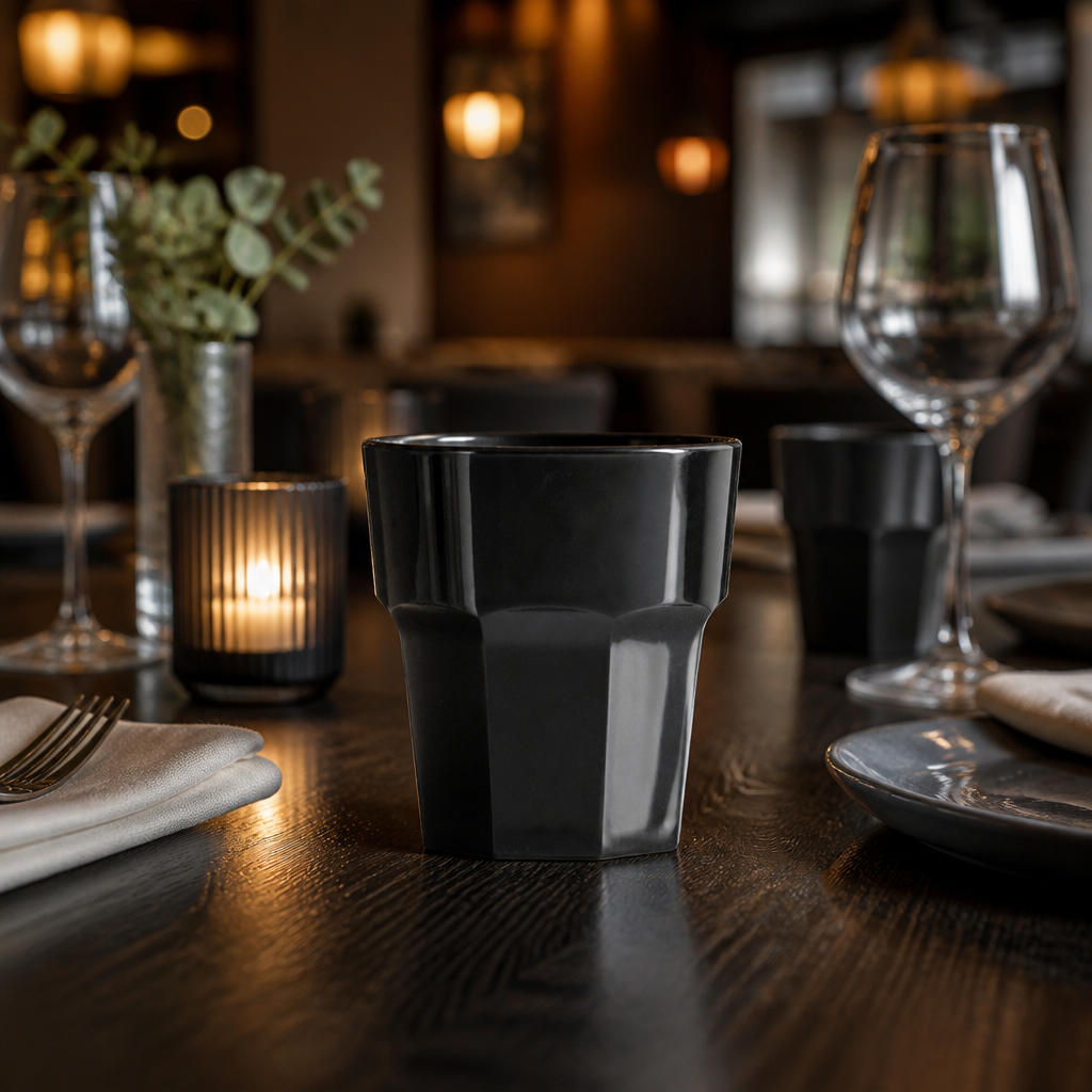 Polycarbonate Black Rocks Tumbler 256ml for Casual Use (Pack of 36)