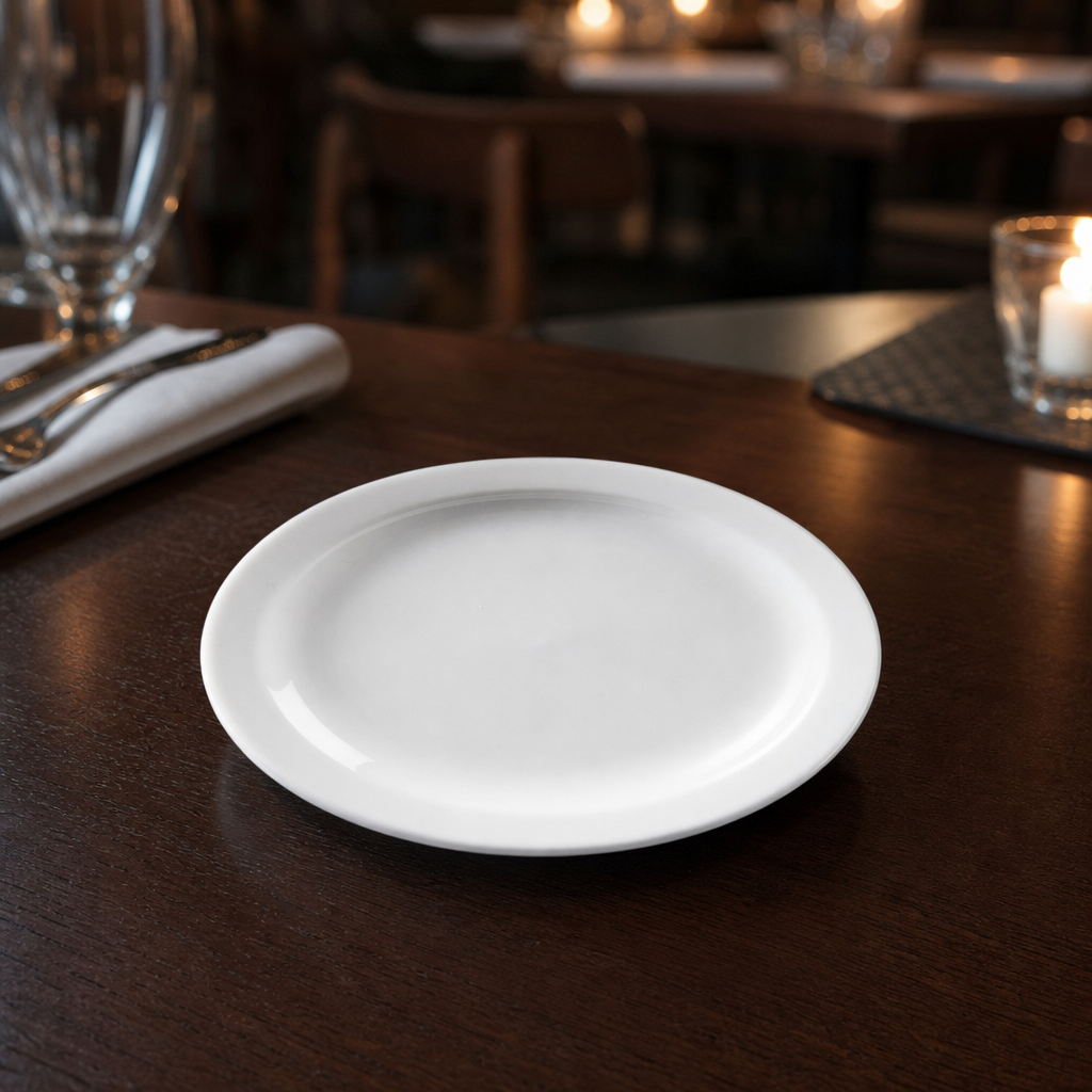 Narrow Rimmed Plates 150mm Porcelain for Catering & Hospitality (Pack of 12)