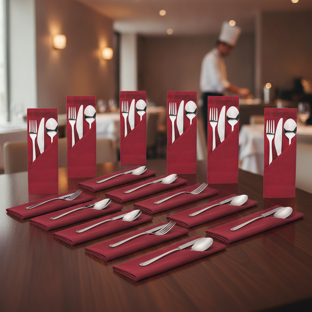 Premium Polyester Burgundy Napkins 510mm for Dining (Pack of 10)