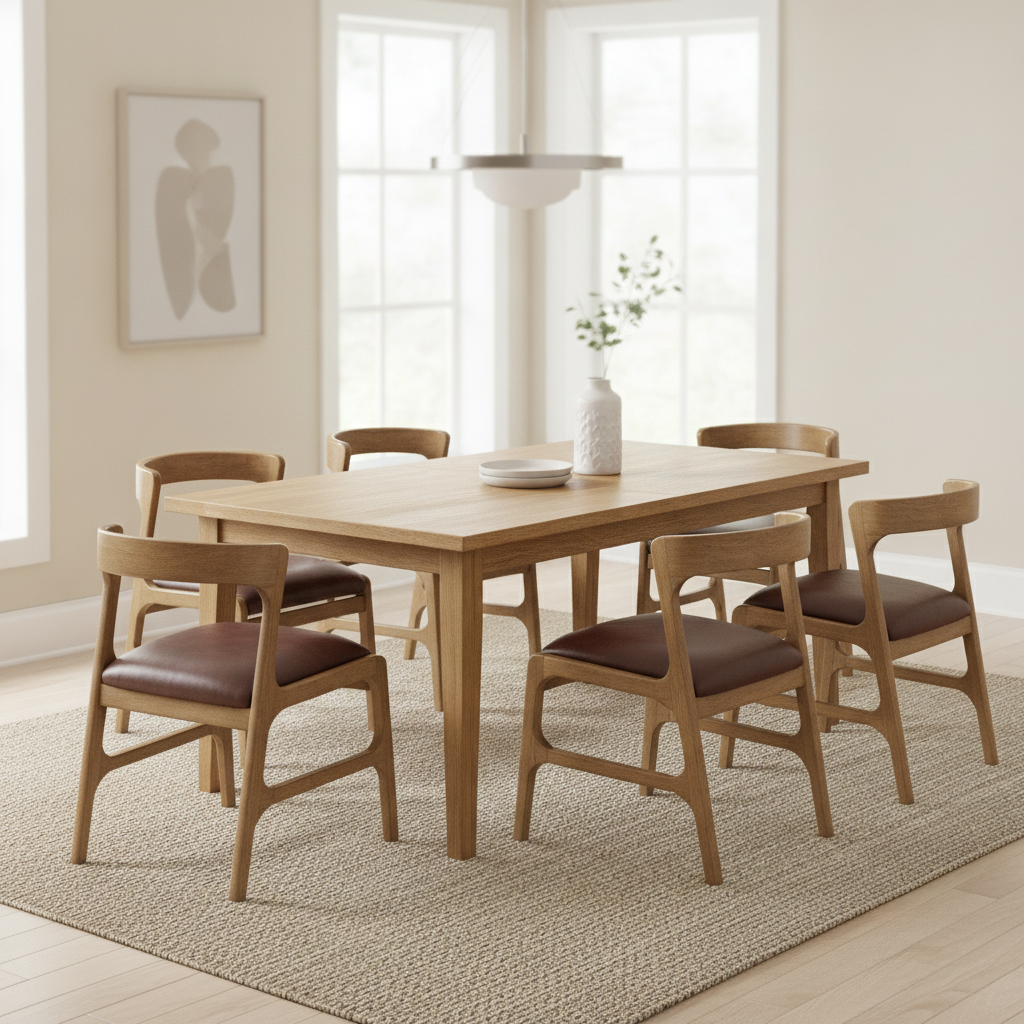 Rubber Wood Dining Chairs 760x480mm for Elegant Seating Areas (Pack of 6)