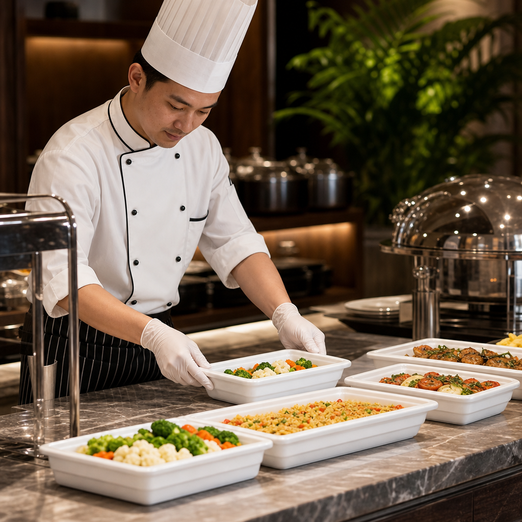 Porcelain One Third Size Gastronorm 65mm for Buffets