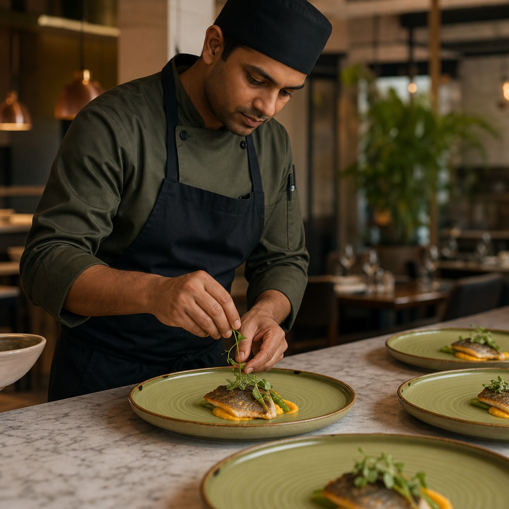 Hand-Finished Walled Plates 210mm Green Porcelain for Modern Dining (Pack of 6)