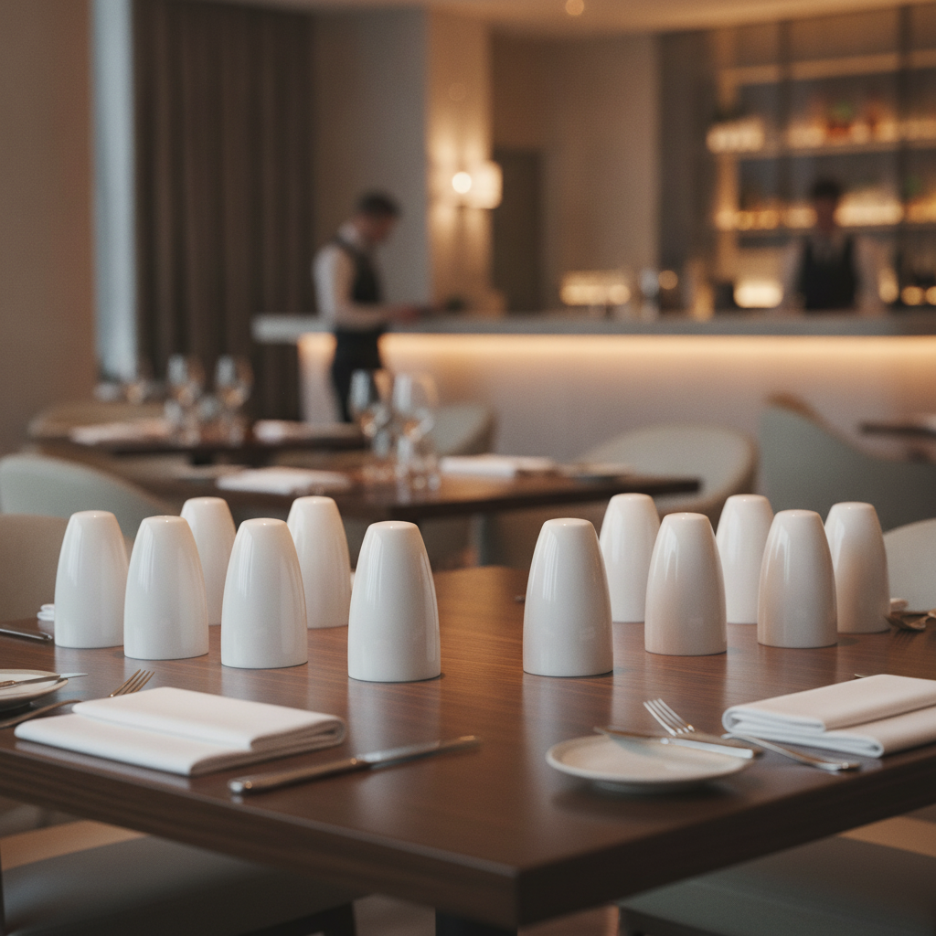 Super Vitrified Ceramic Salt Shakers 70mm for Restaurants (Pack of 12)
