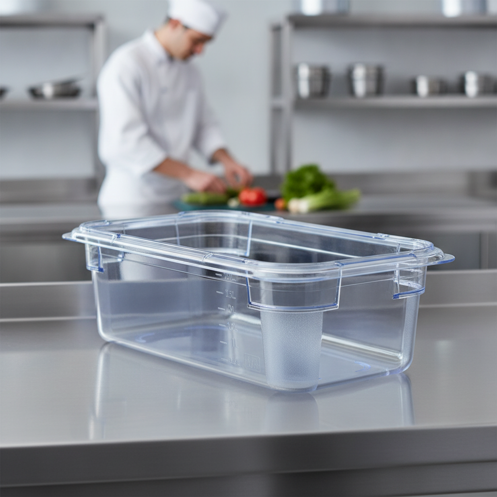 Plastic Food Storage Container 1/4 GN 100mm for Commercial Kitchens