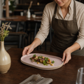 Pink Oval Plates 300x200mm Stoneware for Modern Dining (Pack of 6)