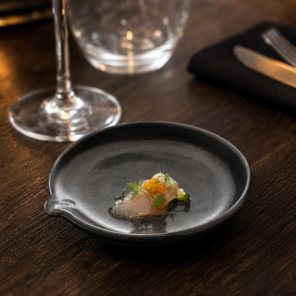 Gembrook Grey Dishes with Spout 127mm for Unique Table Settings - Pack of 36
