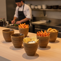 Stoneware Chip Pot 310ml for Serving Sides & More (Pack of 6)