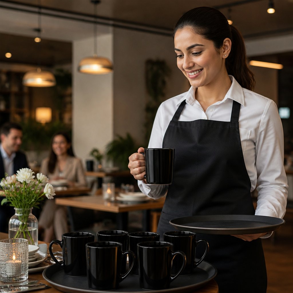 Mugs 320ml Ceramic for Everyday Use (Pack of 6)
