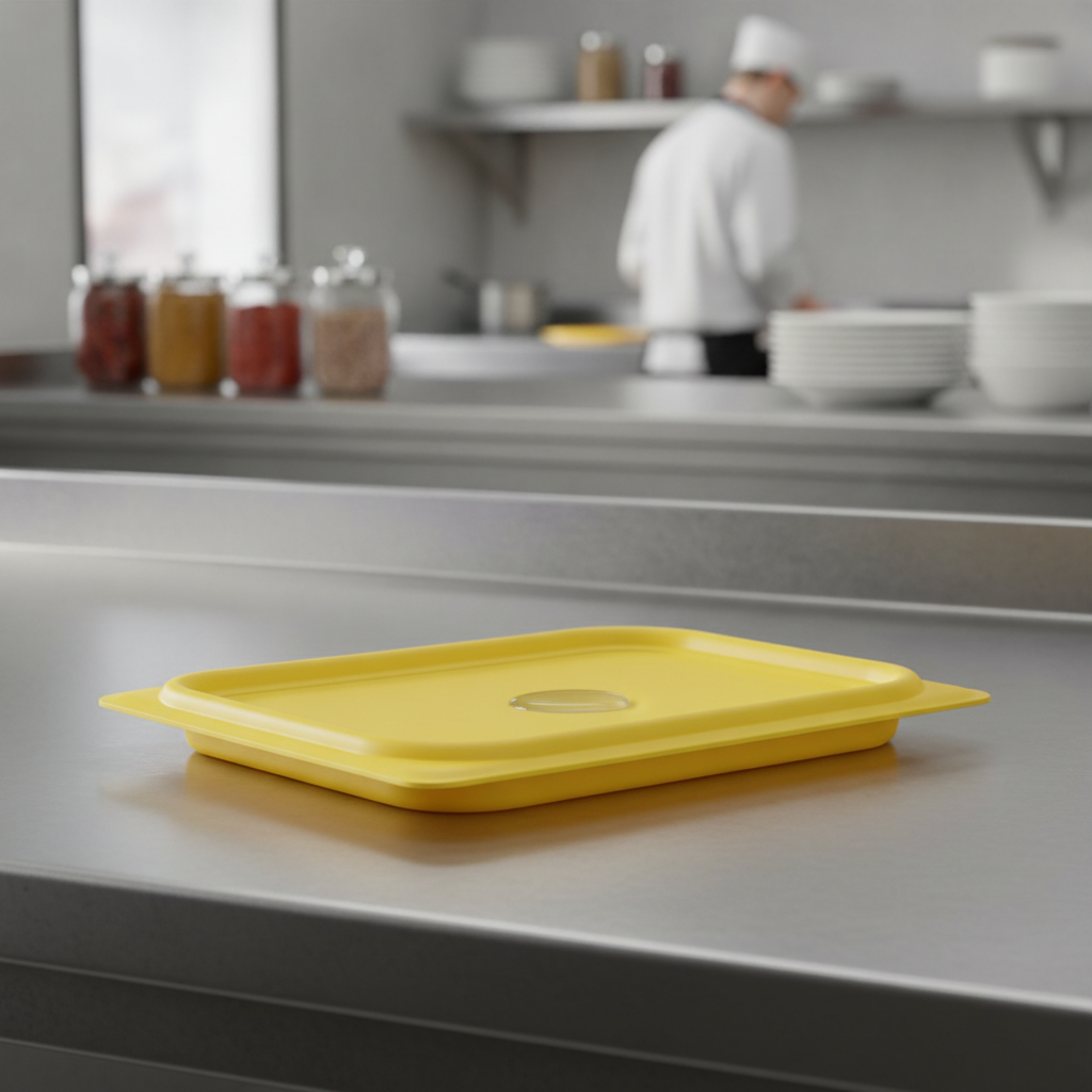 Polypropylene Yellow Seal Lid for Food Storage (1/4 GN)