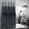 Polycotton Blue Butchers Stripe Bib Aprons for Commercial Use (Pack of 5)