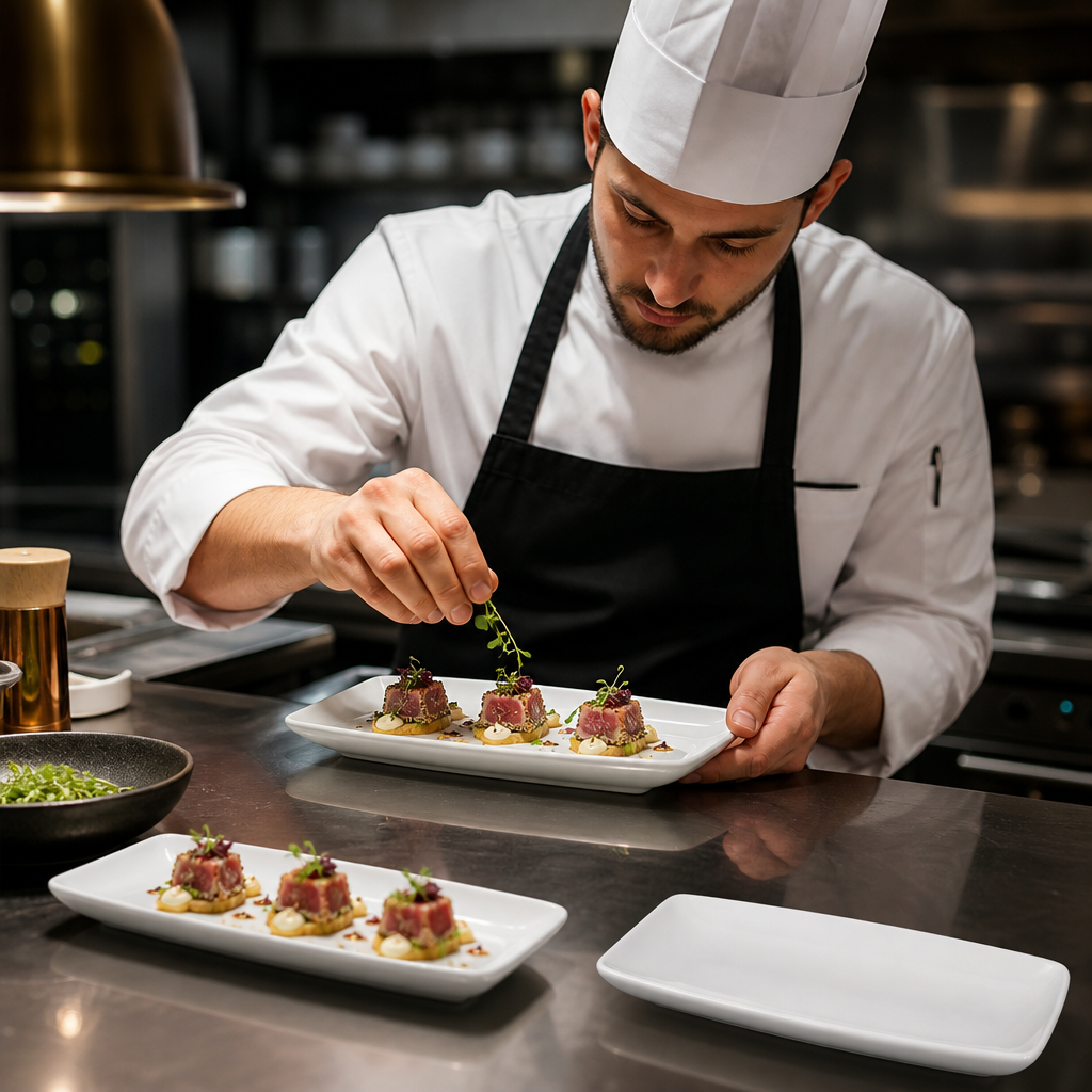 Oblong Plates 197x102mm Porcelain for Stylish Food Presentation (Pack of 12)