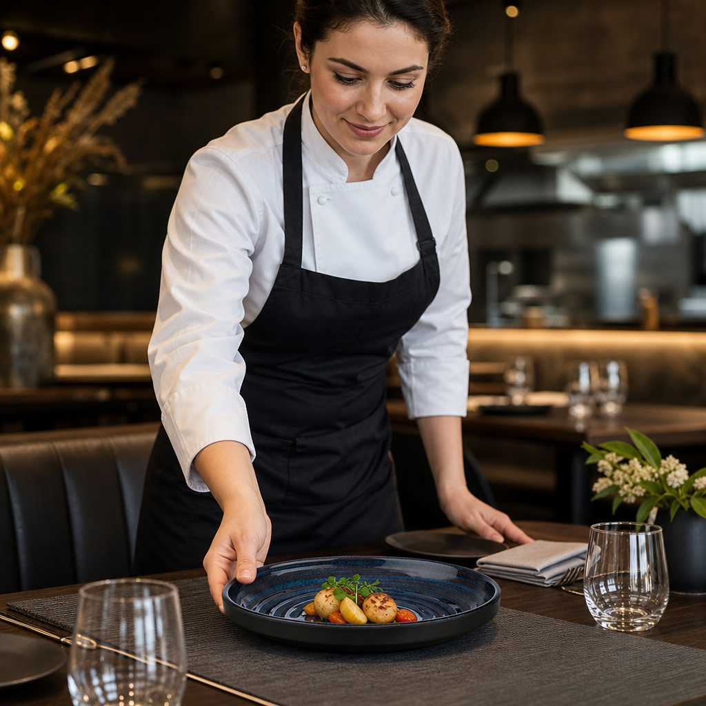 Dinner Plates & Blue 230mm Black Melamine for Restaurants & Catering
