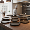 Brown Porcelain Plates 200mm for Catering & Hospitality (Pack of 6)