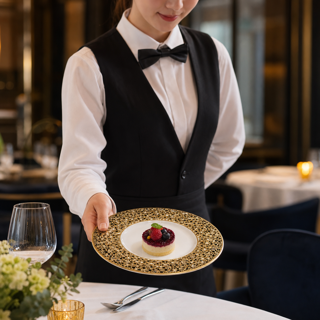 Saucers 160mm Gold Bone China for Celebrations (Pack of 12)