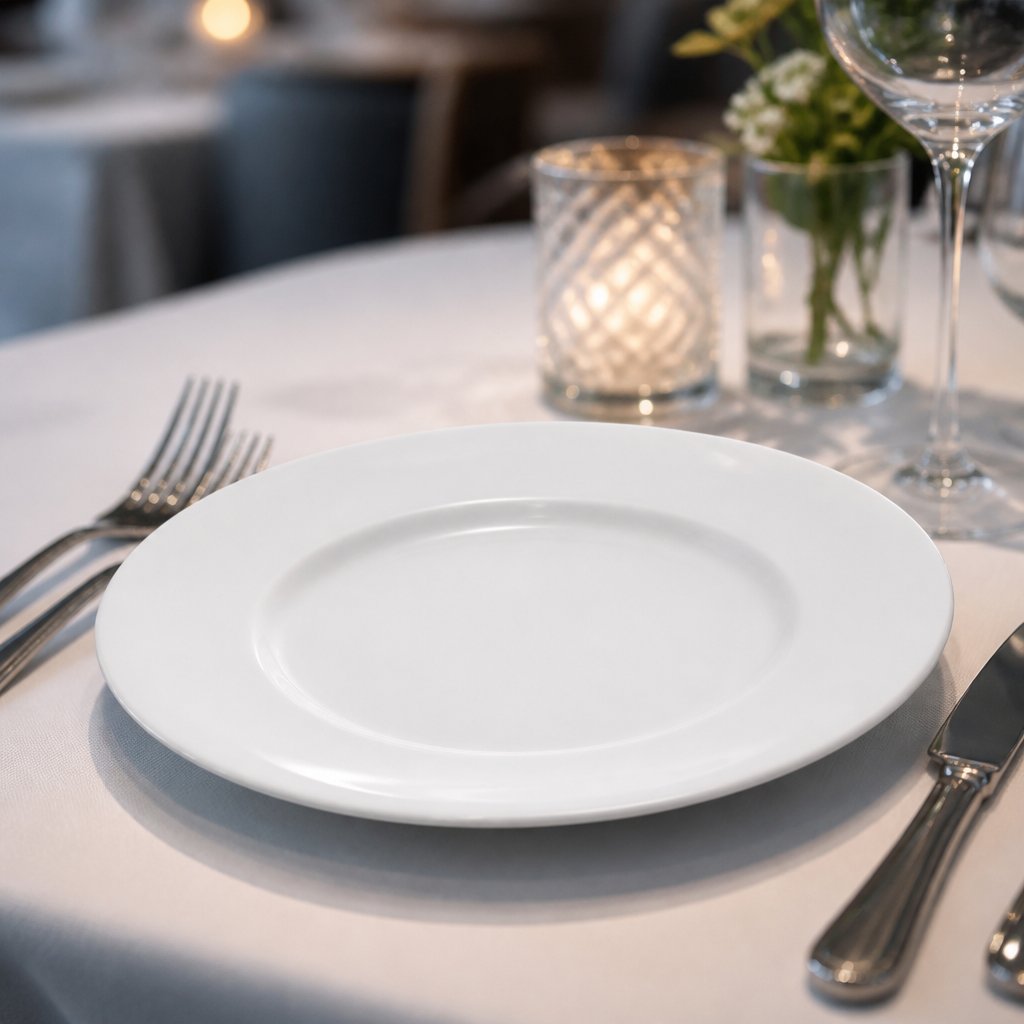 Standard Rim Plates 216mm Porcelain for Fine Dining (Pack of 6)