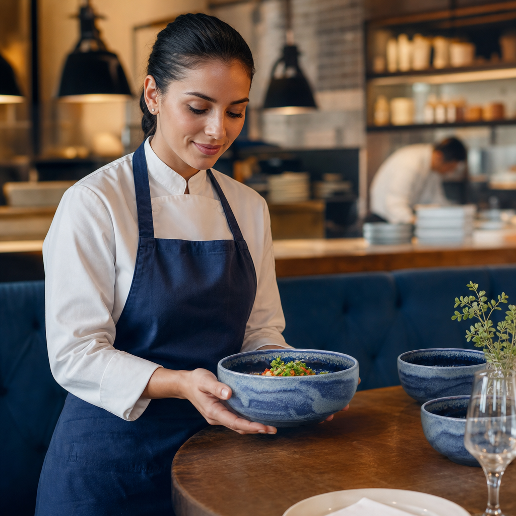 Alumina Bowl 155mm Blue Vitrified Ceramic for All Courses (Pack of 12)
