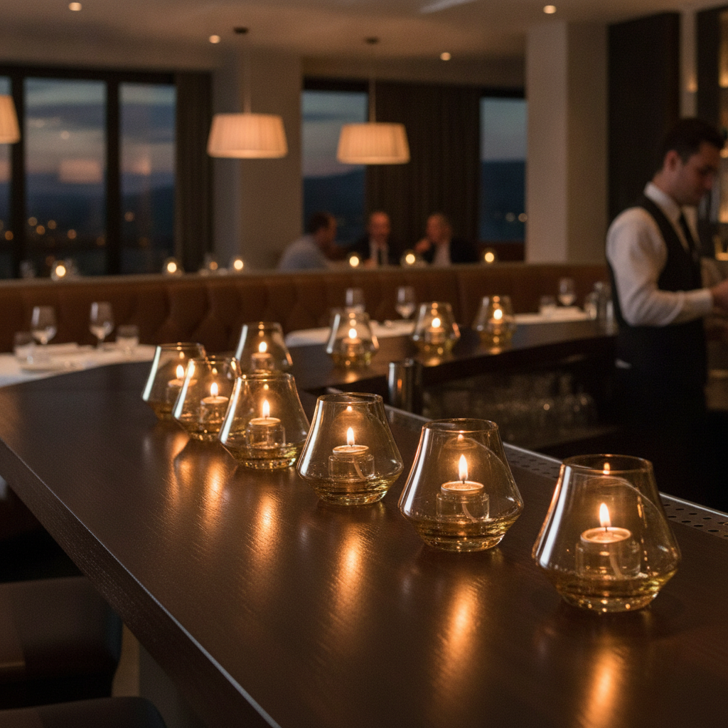 Glass Votives with Gold Lustre 89mm for Bars & Restaurants (Pack of 12)