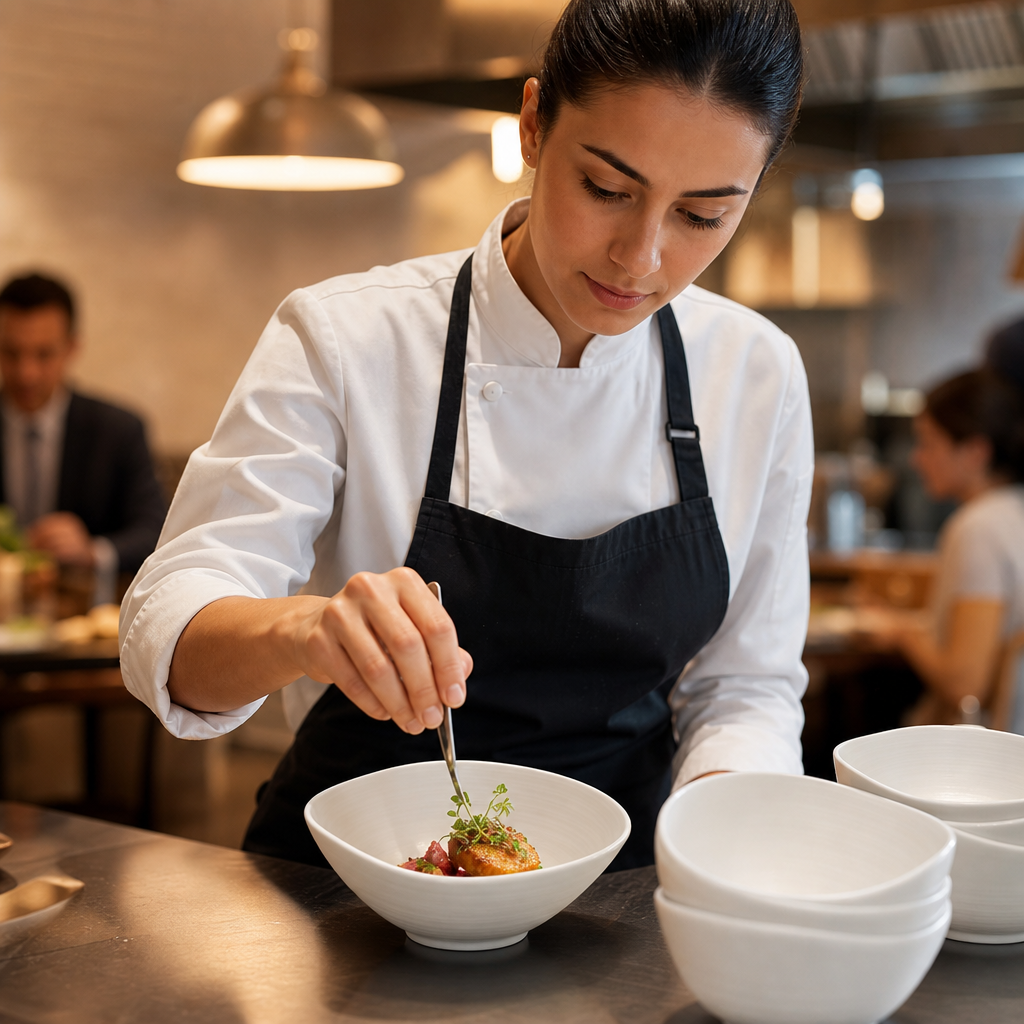 Alumina Tall Bowls 125mm Vitrified Ceramic for Fine Dining (Pack of 12)