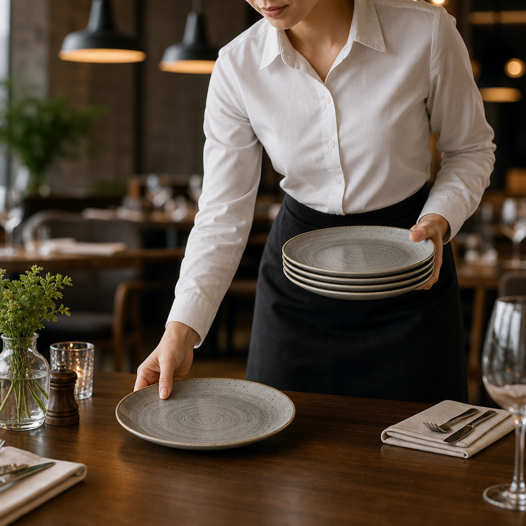 Coupe Plates Grey Ceramic for Casual Dining (Pack of 6)