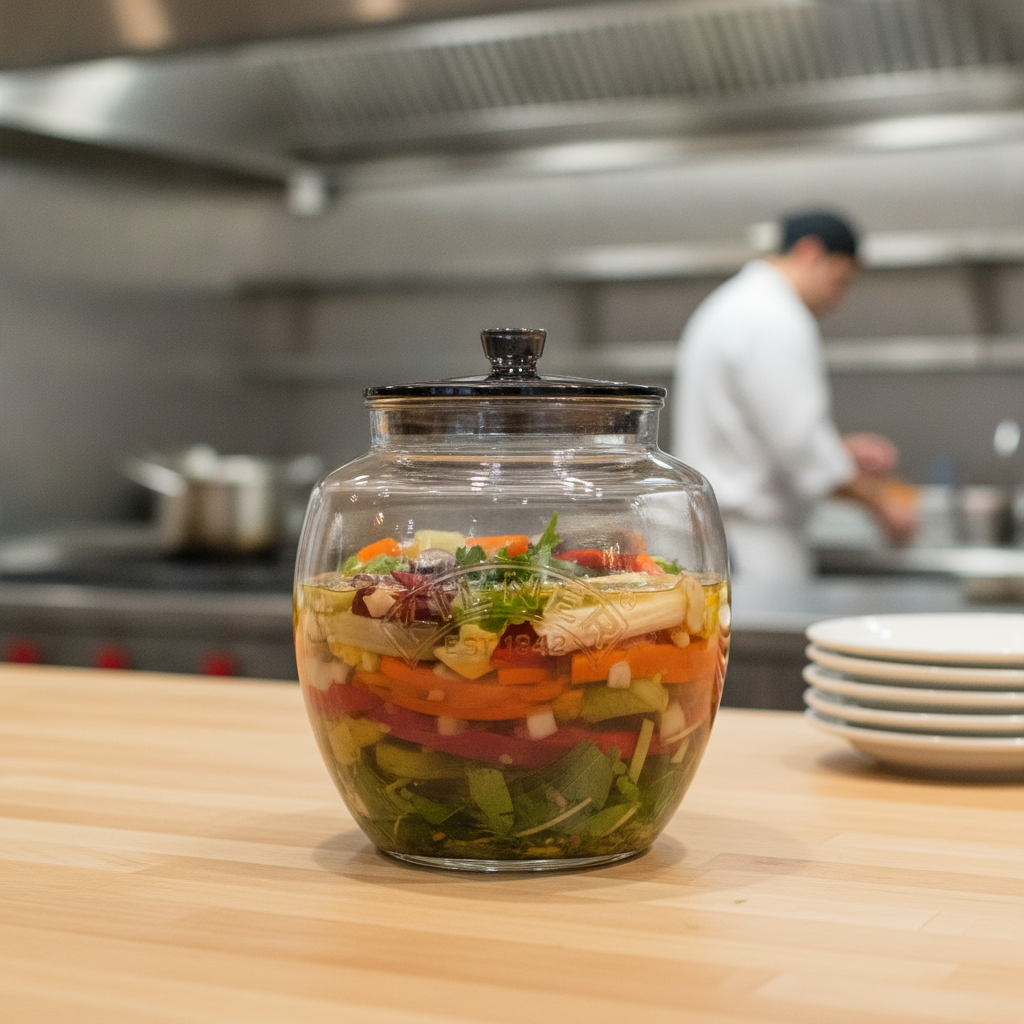 Glass Push Top Preserve Jar 2000ml for Kitchen Storage