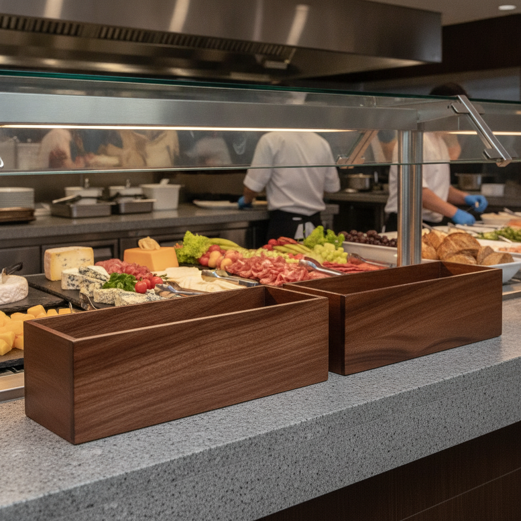 Wood Rectangular Buffet Riser 470mm for Deli Style Service (Pack of 2)
